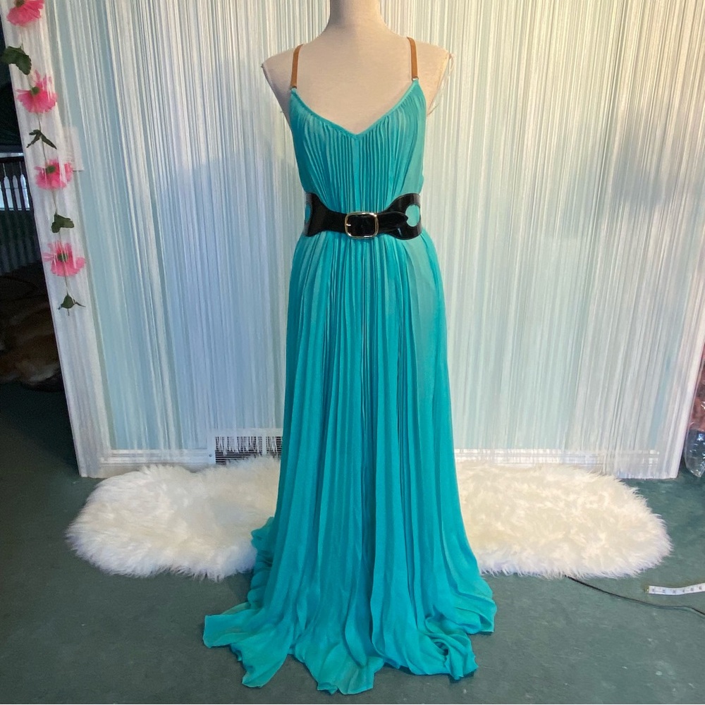 BCBGMAXAZRIA Pleated Maxi Dress NWT Size L - Picture 13 of 17